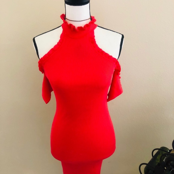 Cold Shoulder Mini Dress Tube Stretchy size small - Picture 1 of 8